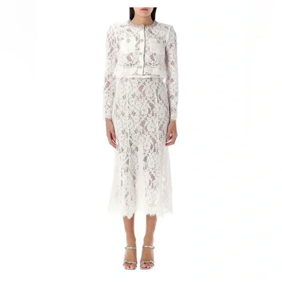 Self Portrait White Lace Embellished Dress - Picture 2 of 3